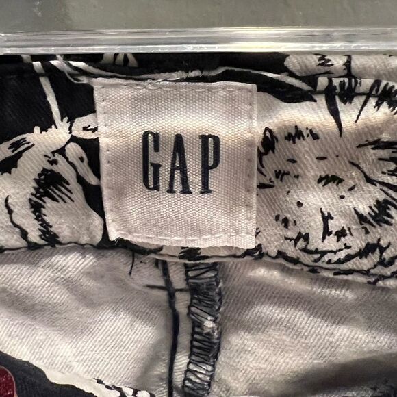 Gap Signature skinny ankle khaki in black and white floral print size 8 - Picture 5 of 12
